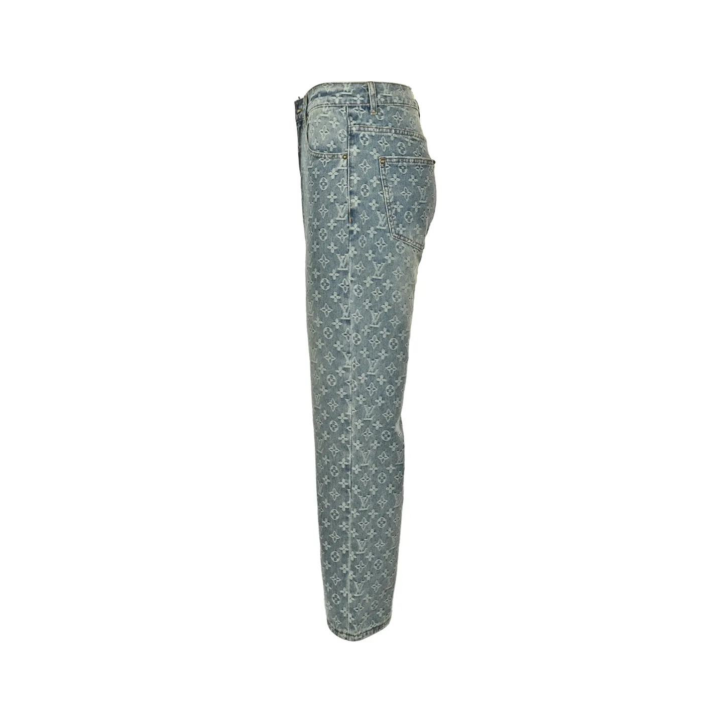 Louis Vuitton/Louis Vuitton old flower all over printed jacquard jeans